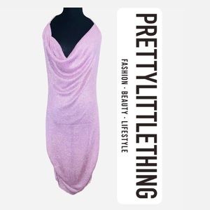 🌟🔥 BOGO Sale🔥🌟 PrettyLittleThing Lavender Cowl Neck Halter Top Dress